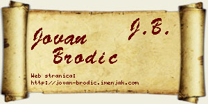 Jovan Brodić vizit kartica